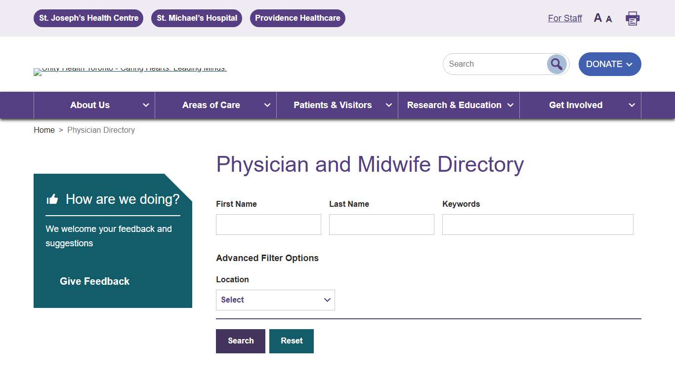 Physician Directory - Unity Health Toronto